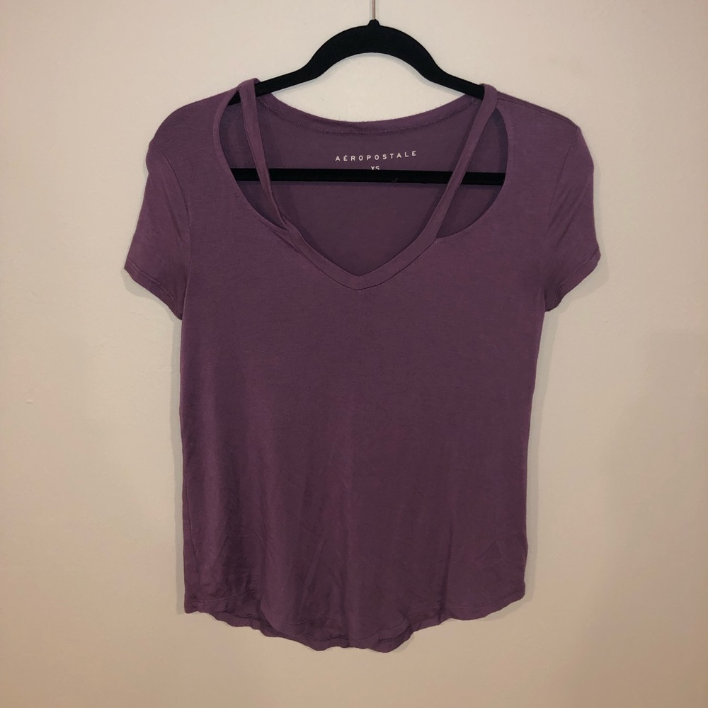 aeropostale shoulder slit t-shirt